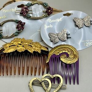 Gold and Purple Hair Accessories Set